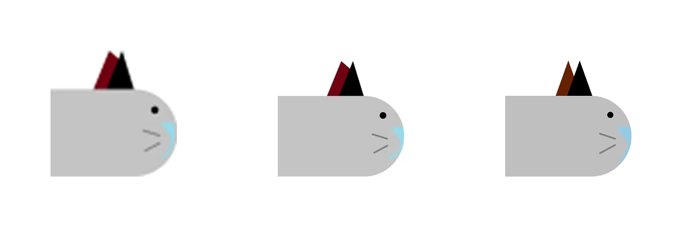 ねこのイラストのサムネイルが3つ並んでいる。