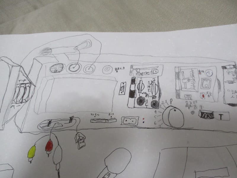 A sketch of a television camera drawn on paper.
