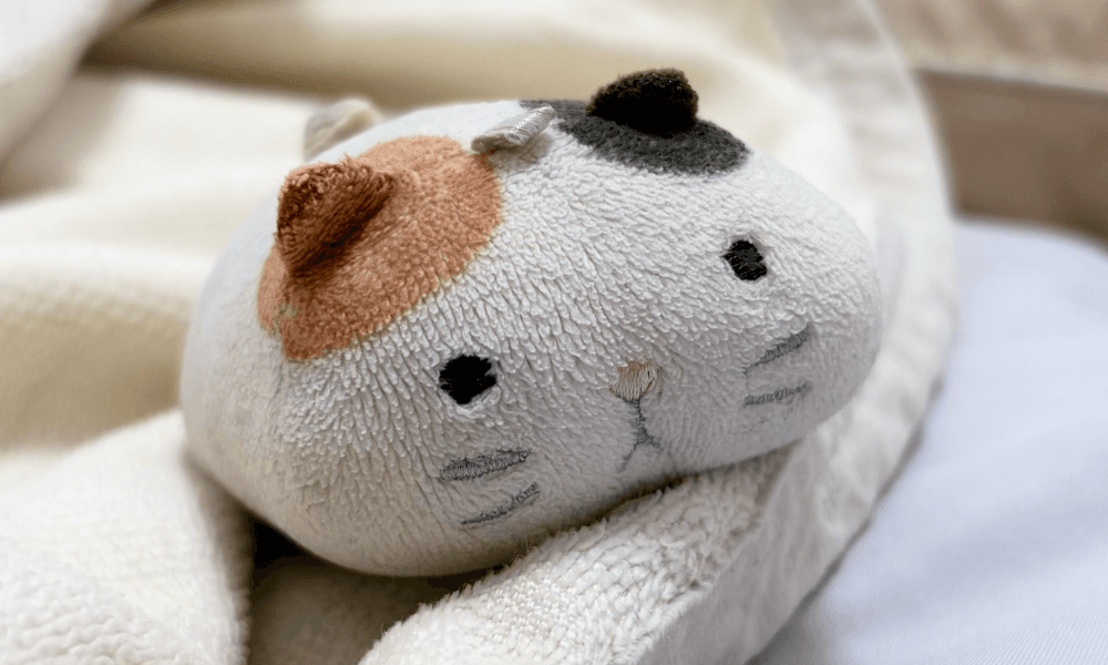 三毛ねこのキーホルダーの画像。
