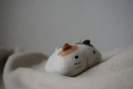 三毛ねこのキーホルダーの画像。