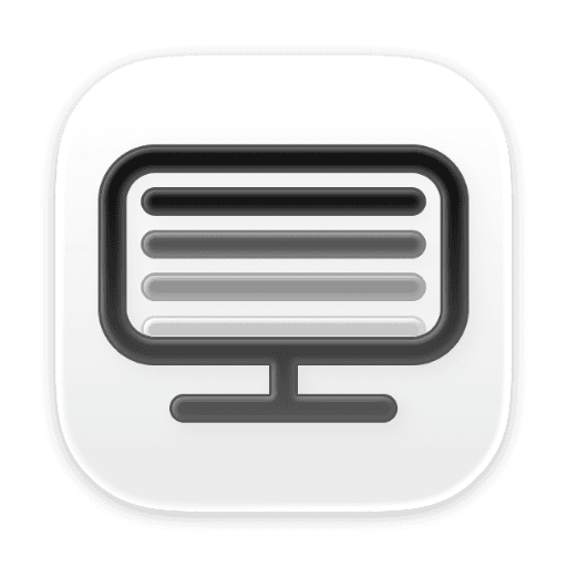 アプリのアイコン。ディスプレイ上に、上から下に向かって透明度が上がっている、三本の横向きの線画縦に並んでいる。