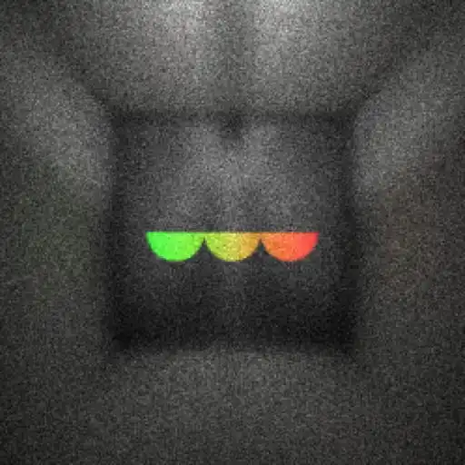 RC Tracing 2.0によってレンダリングされた画像。正方形の空間の中に、上から光が差している。中央には半円のマークが横に3つ並んでいる。バージョン1.2よりもノイズが減り、解像度が良く見える。