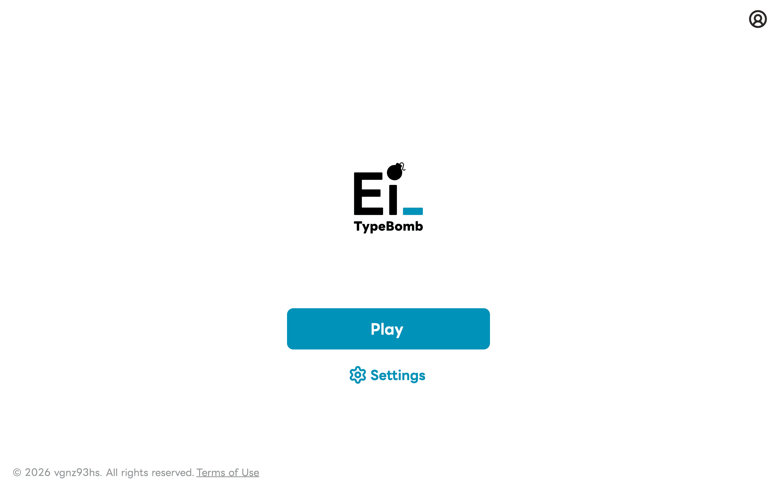 Ei-TypeBomb home screen.