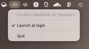 The app shown in the menu bar